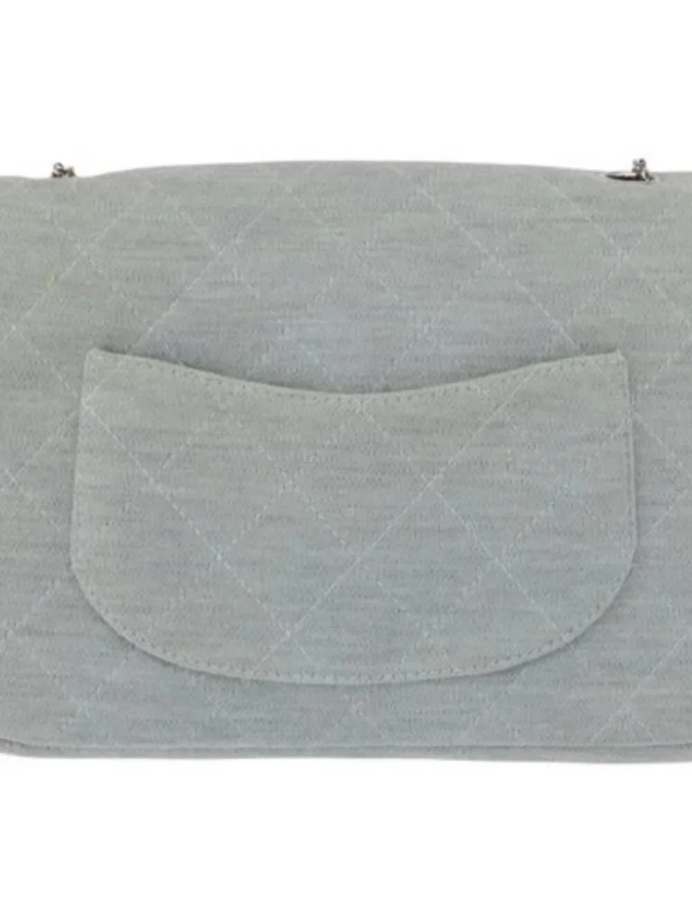 CHANEL Matelasse 26 Chain Shoulder Bag Jersey Gray Silver CC Auth 170659A